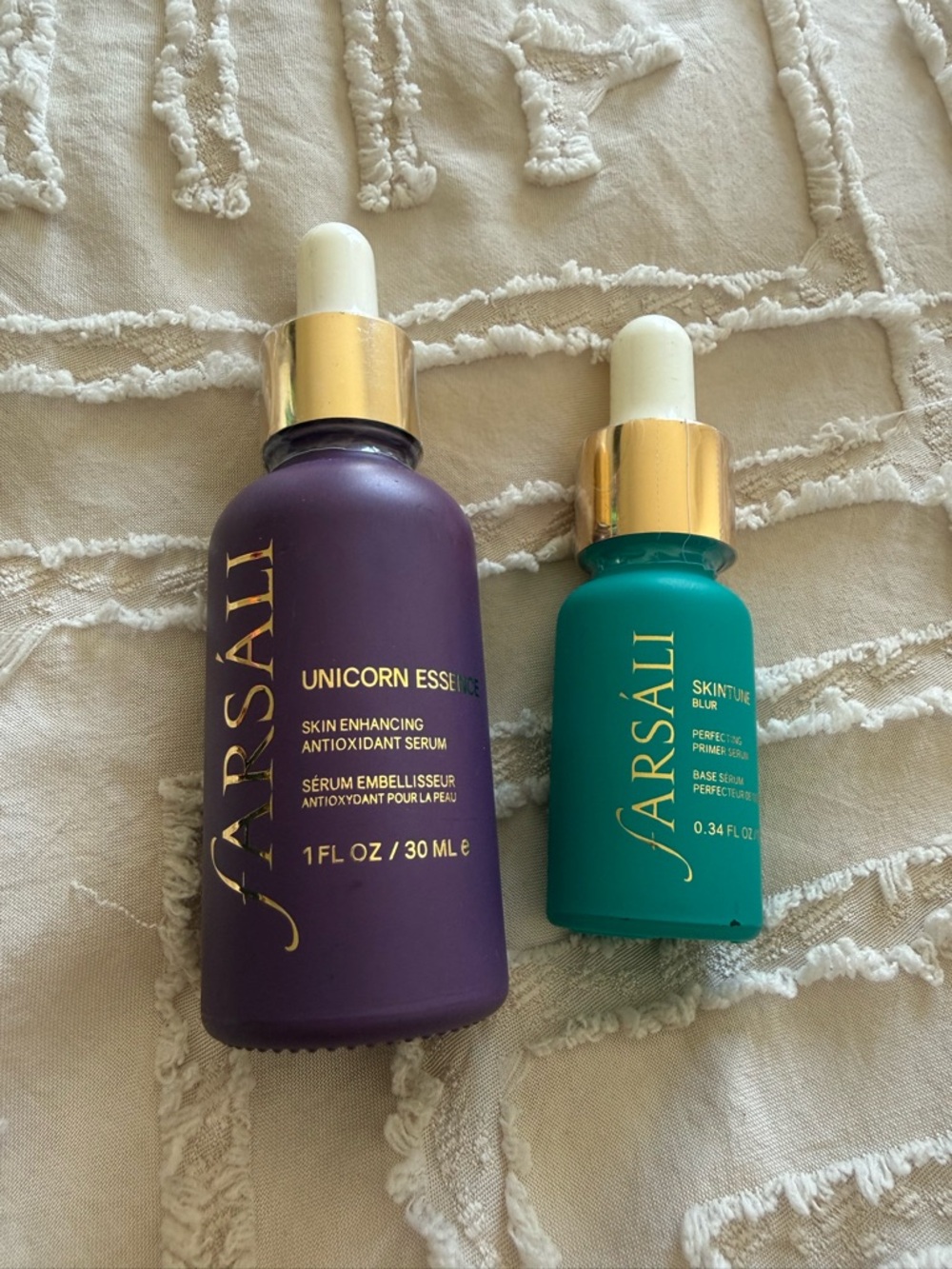 fARSALI Unicorn Essence & Skin Tune Dropper Serums - Purple, Teal